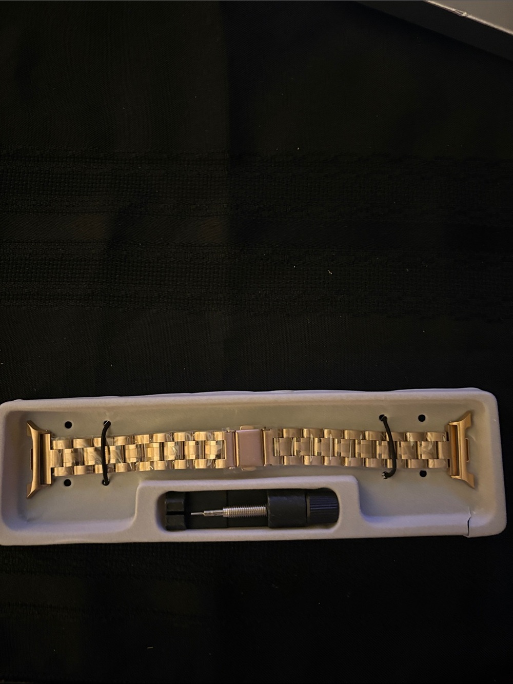 Gold Stainless Steel Galaxy 8 size 44 Mesh-Link Watch Band for Men